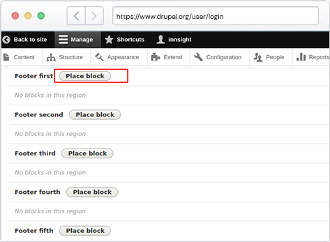 To Add the ADA Tray® Widget to Your Website, Scroll Down and Look for Footer Bottom. To Save Your Block Beneath the Footer Section, Click Place Block.